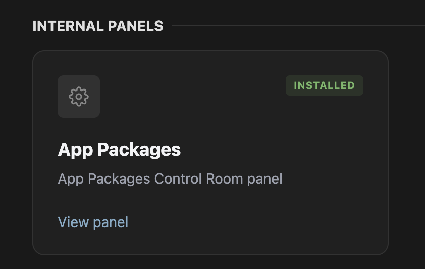 App Packages card